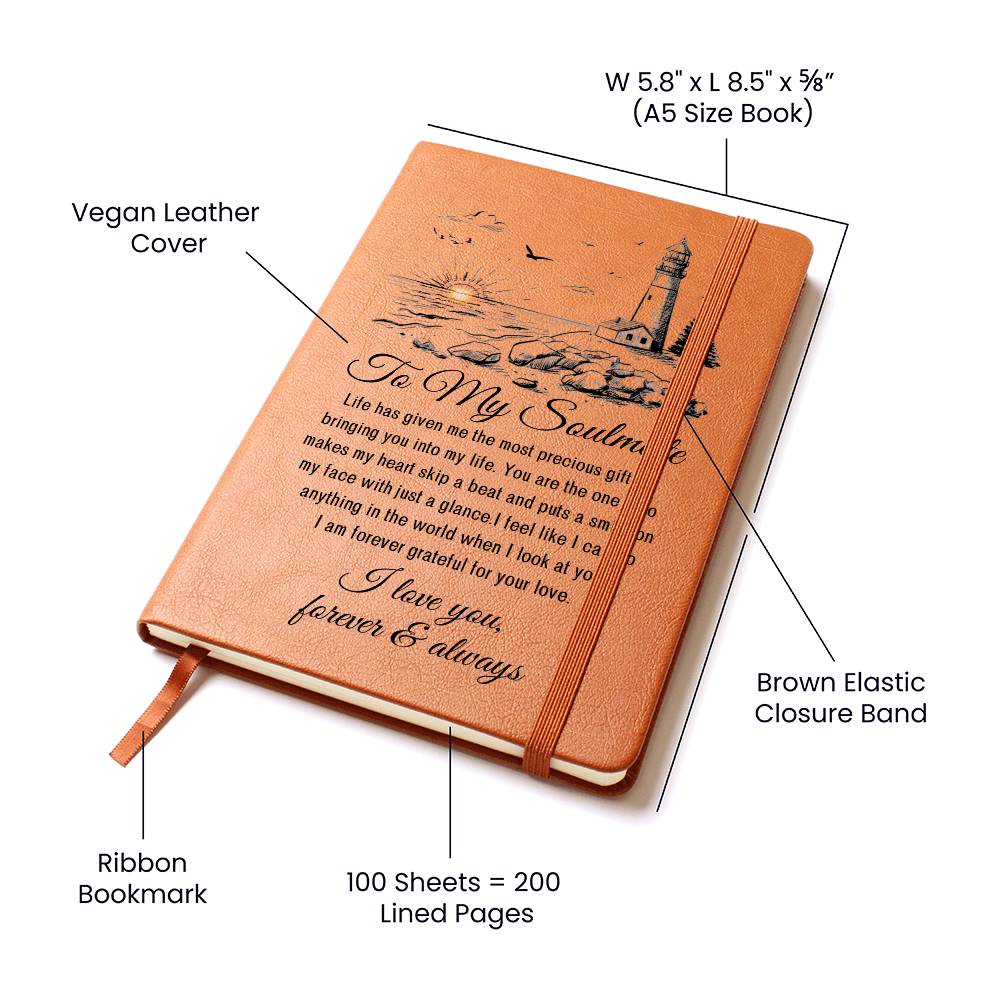 To My Soulmate- GRATEFUL-Graphic Leather Journal