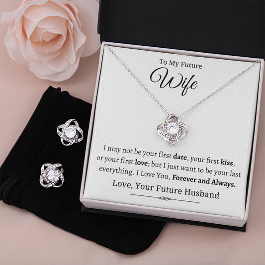 Future Wife-Last Everything-Love Knot Necklace w/Earrings Set