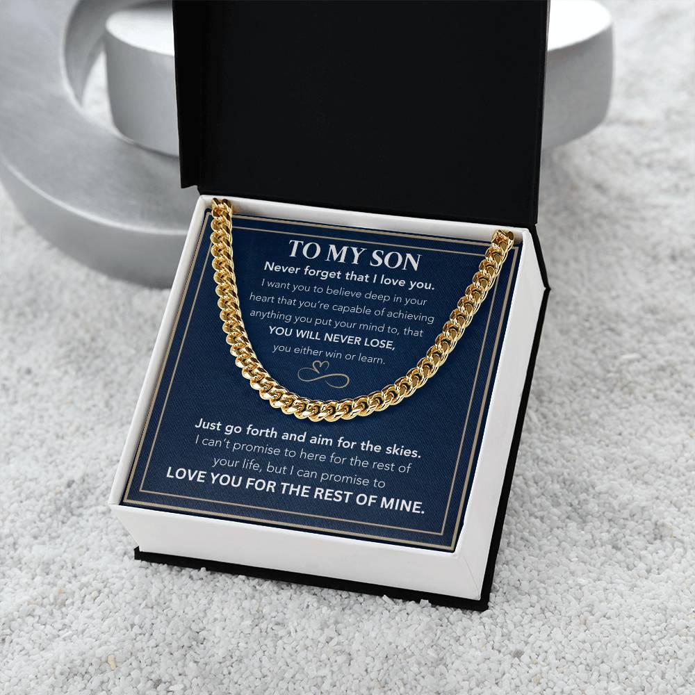 To My Son-Go Forth-Cuban Link Chain Necklace