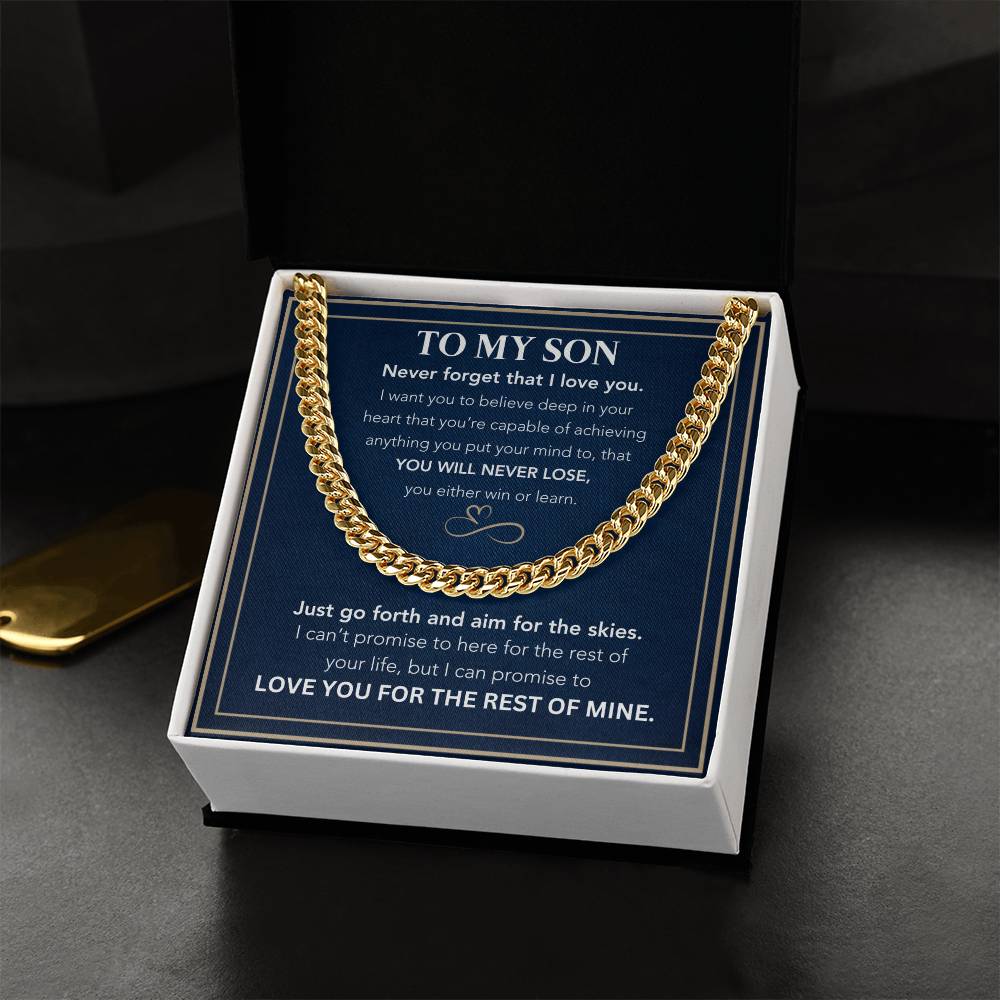 To My Son-Go Forth-Cuban Link Chain Necklace