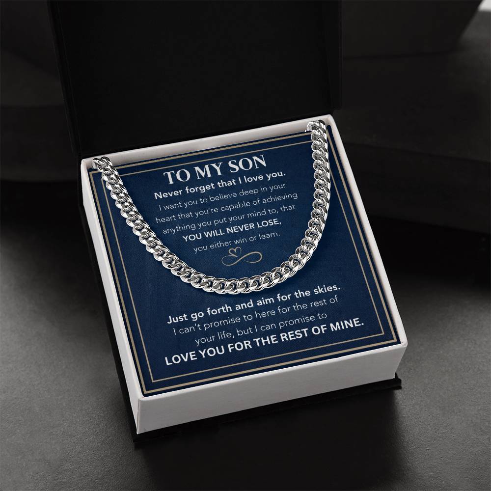 To My Son-Go Forth-Cuban Link Chain Necklace