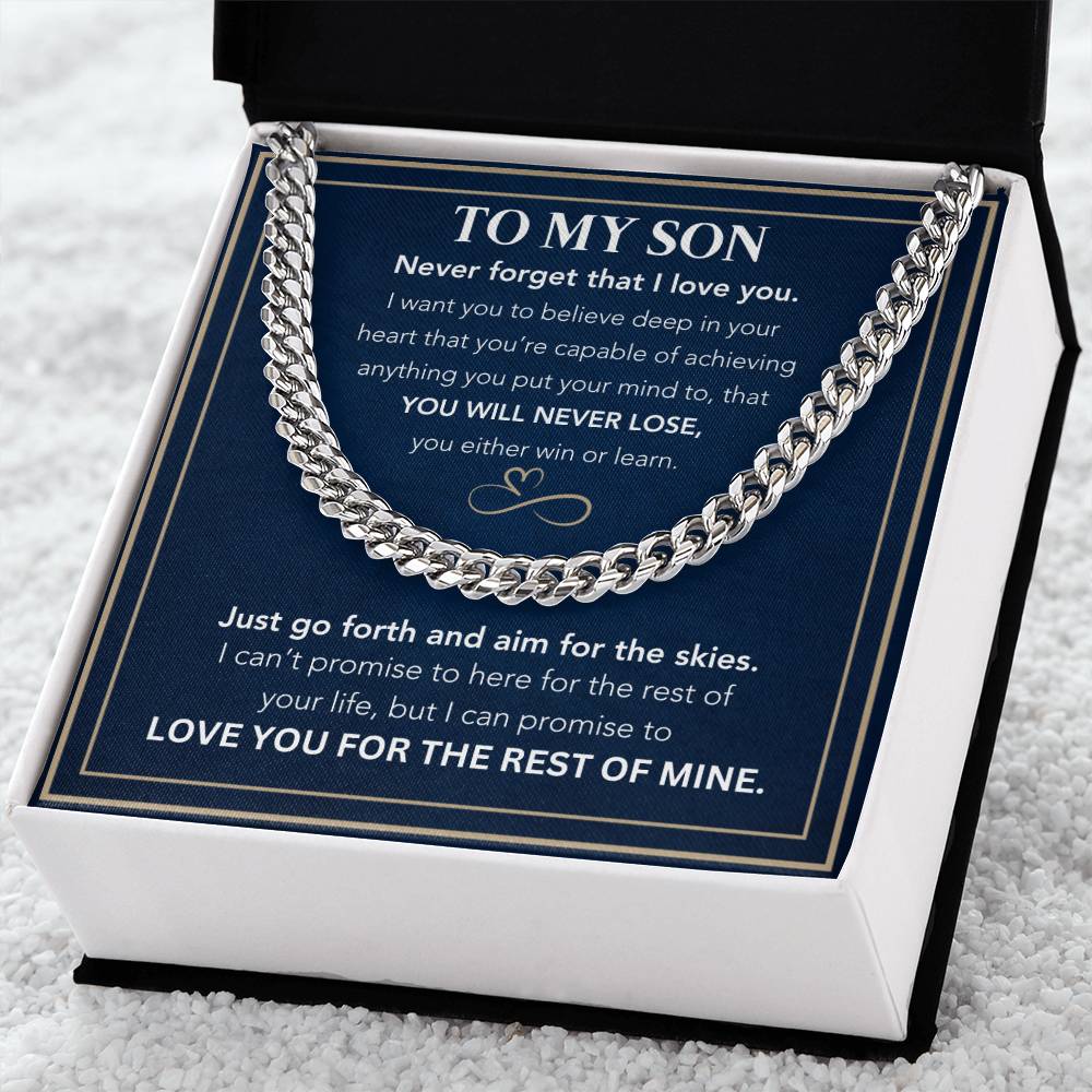 To My Son-Go Forth-Cuban Link Chain Necklace