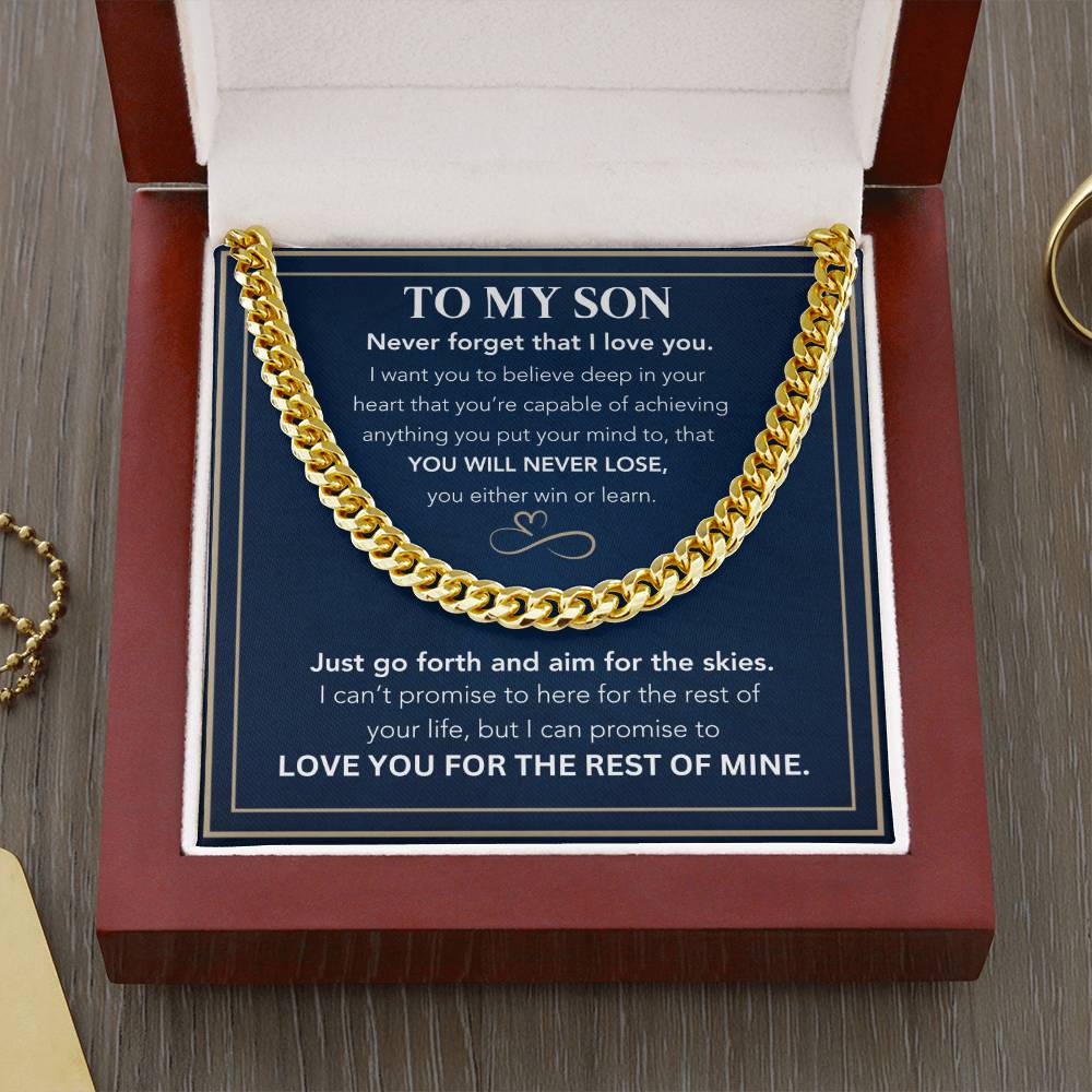 To My Son-Go Forth-Cuban Link Chain Necklace