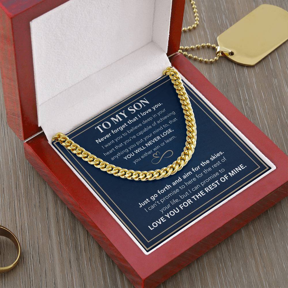 To My Son-Go Forth-Cuban Link Chain Necklace