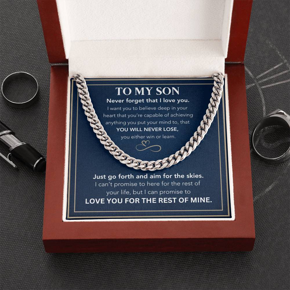 To My Son-Go Forth-Cuban Link Chain Necklace