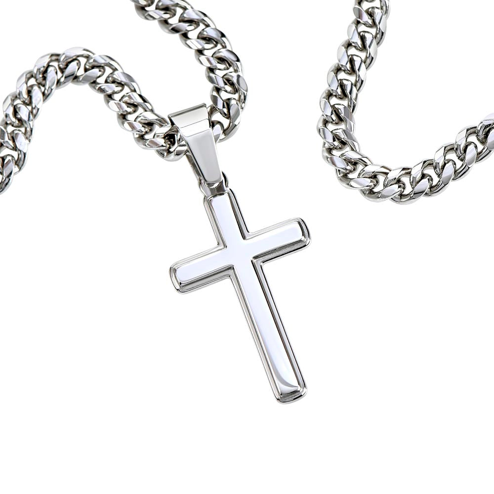 My Grandson- Aim for the Skies- Cuban Chain with Cross