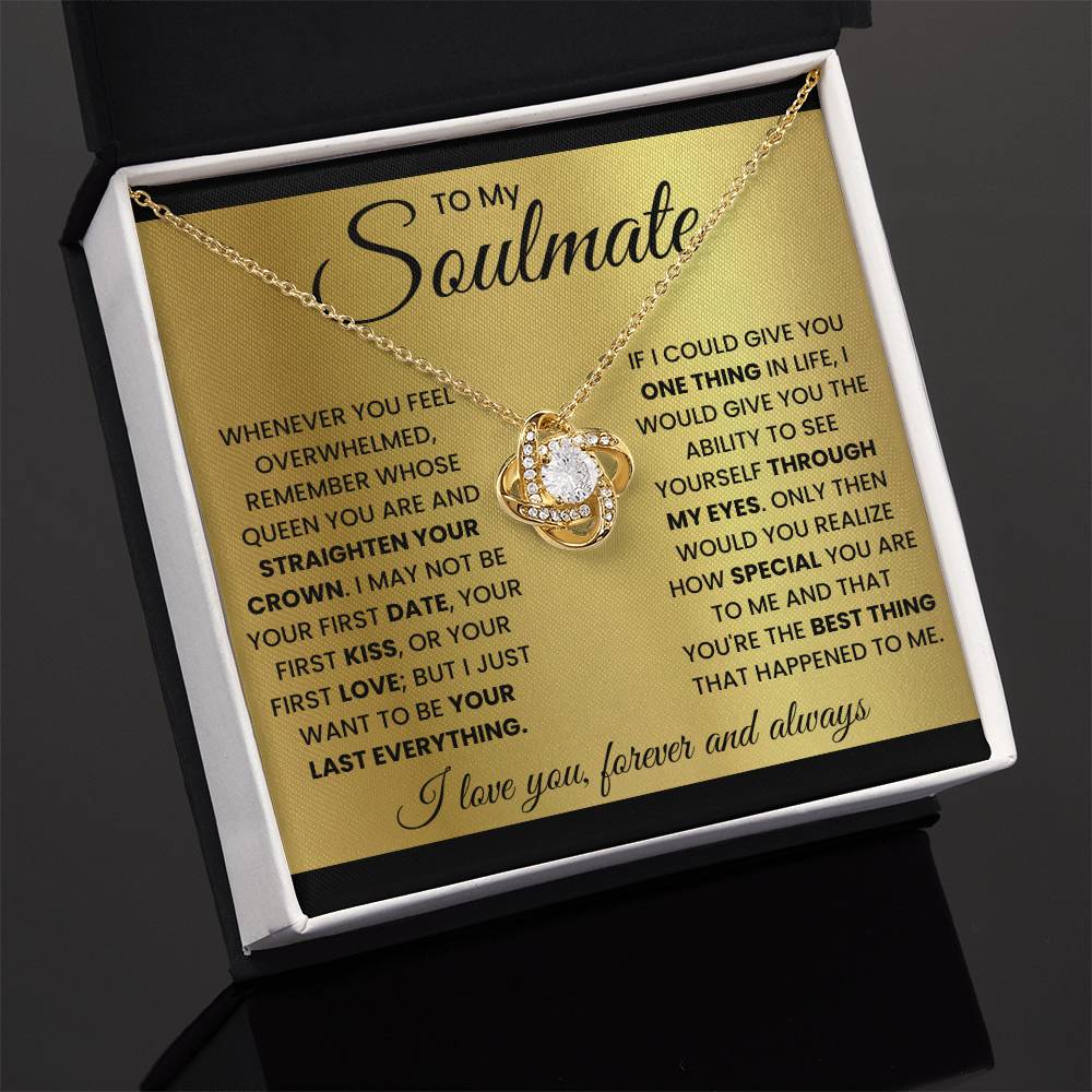 To My Soulmate-Best Thing- Love Knot Necklace