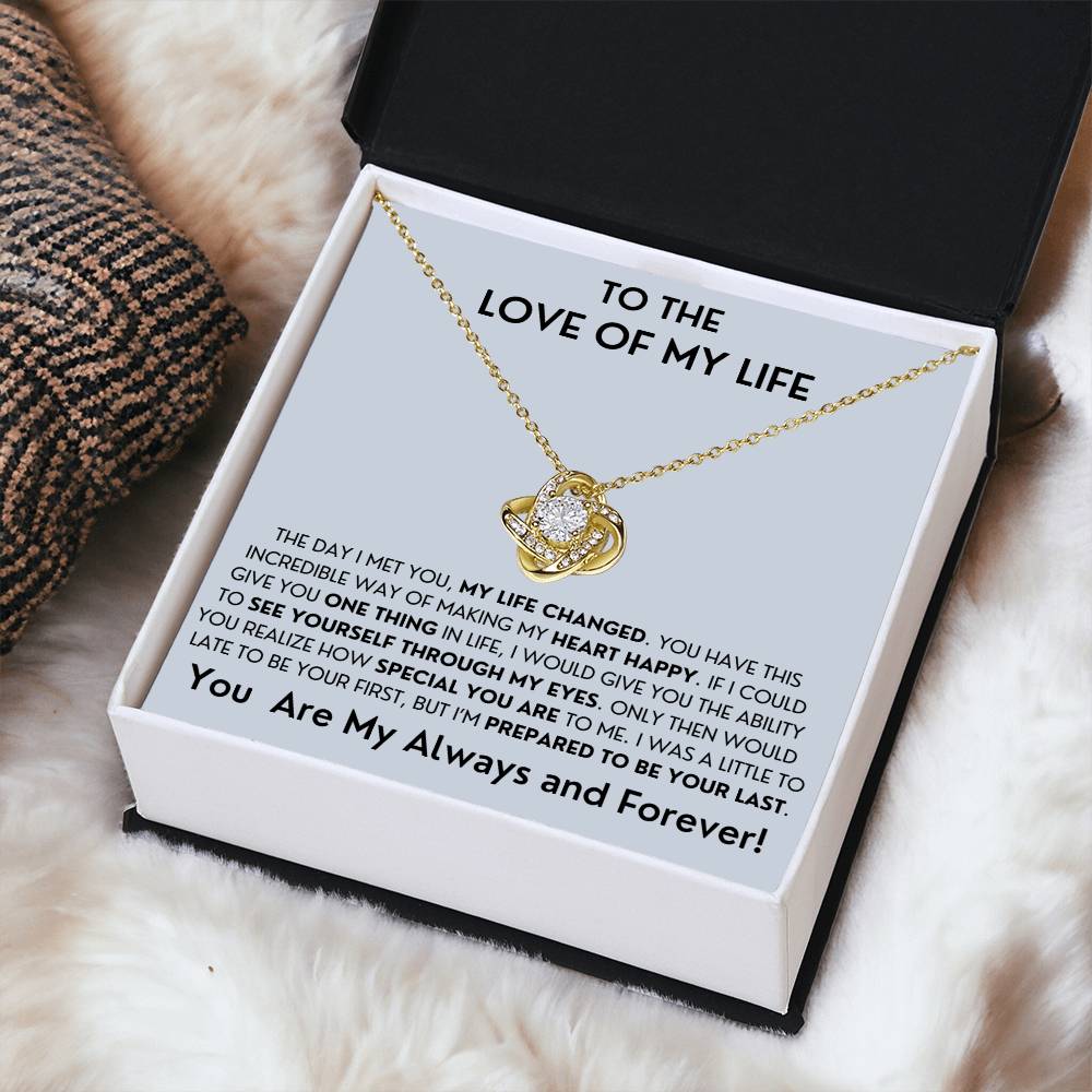 To The Love Of My Life- Last Everything-Love Knot Necklace