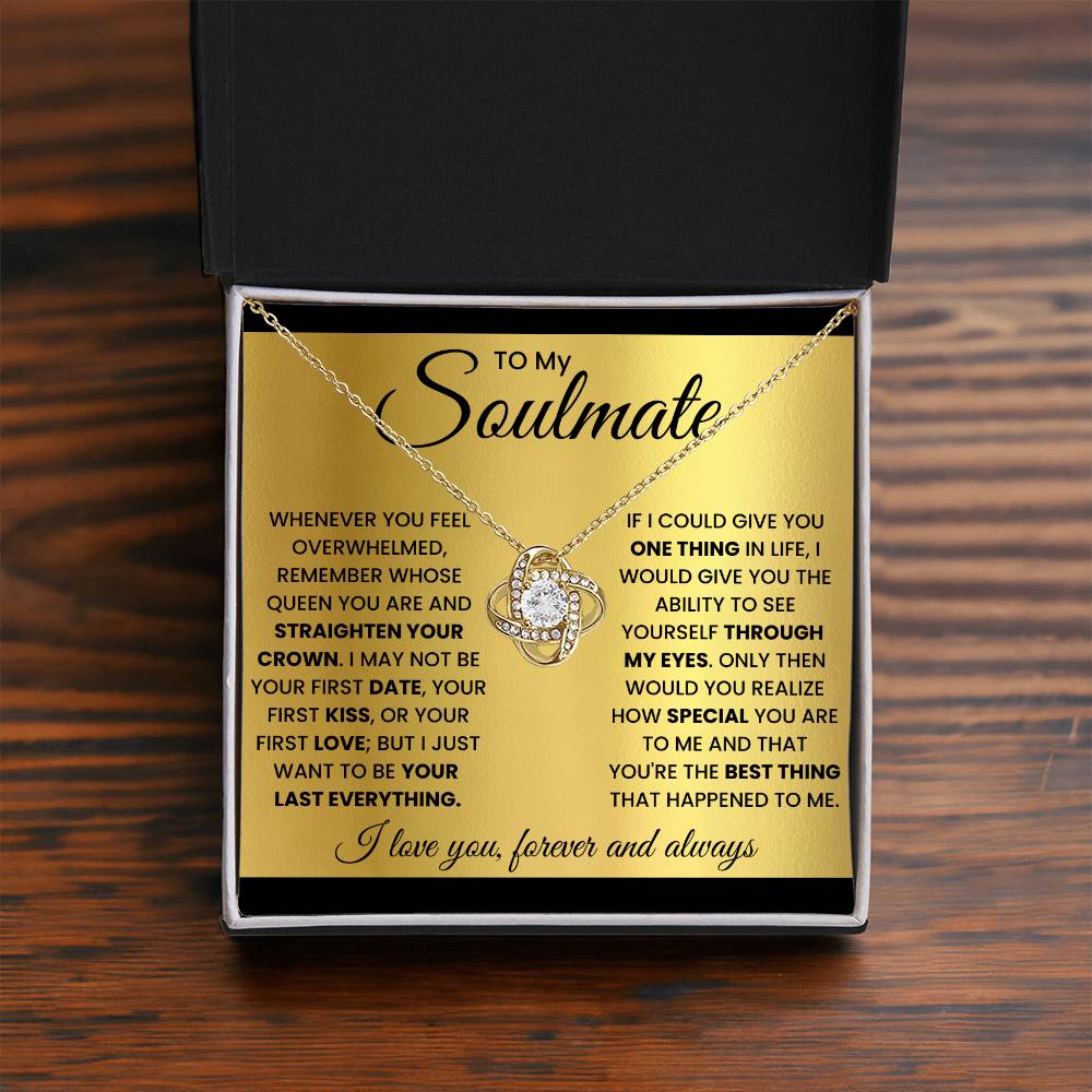 To My Soulmate-Best Thing- Love Knot Necklace