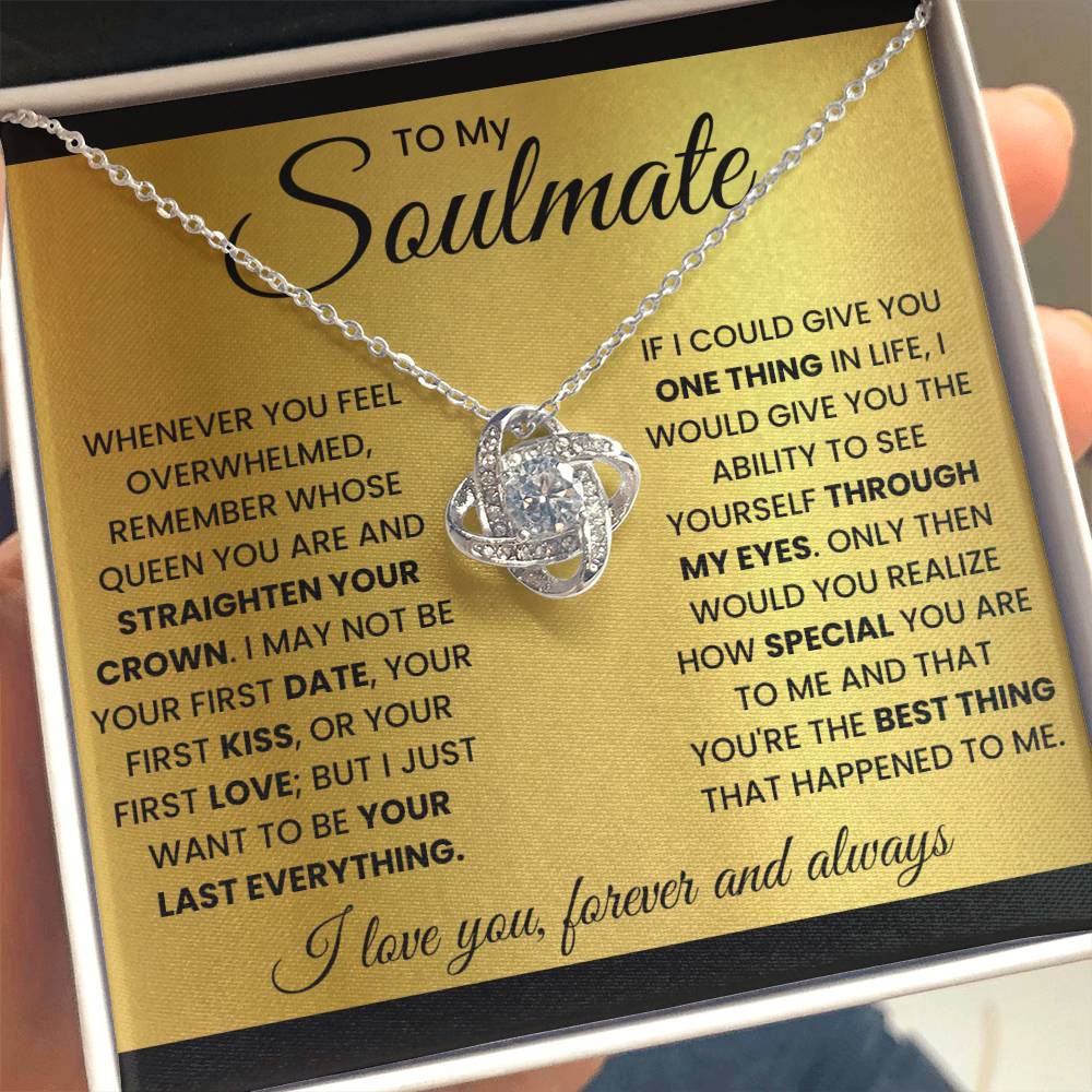 To My Soulmate-Best Thing- Love Knot Necklace