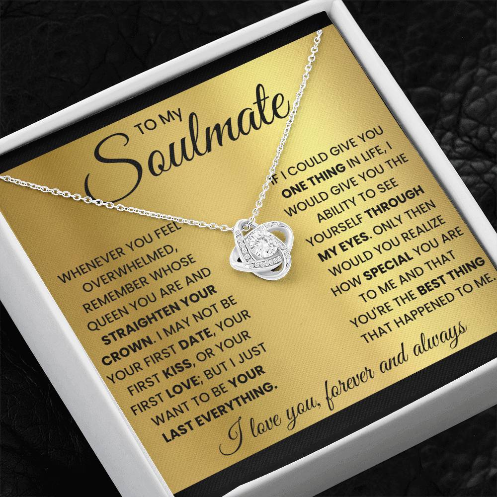 To My Soulmate-Best Thing- Love Knot Necklace