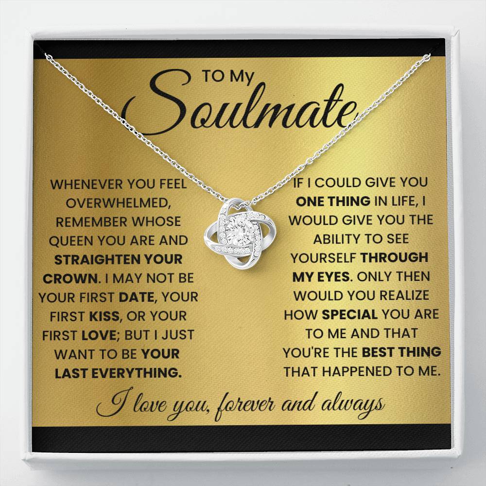 To My Soulmate-Best Thing- Love Knot Necklace