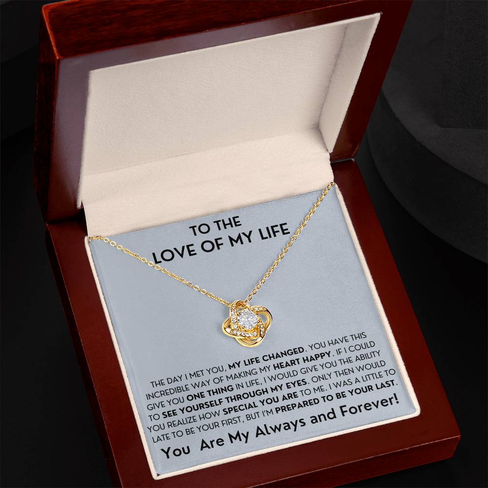 To The Love Of My Life- Last Everything-Love Knot Necklace