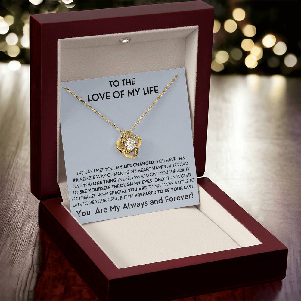 To The Love Of My Life- Last Everything-Love Knot Necklace