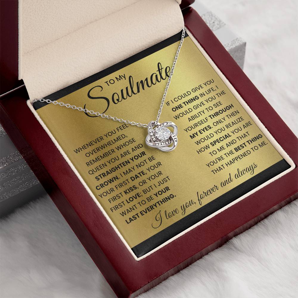 To My Soulmate-Best Thing- Love Knot Necklace