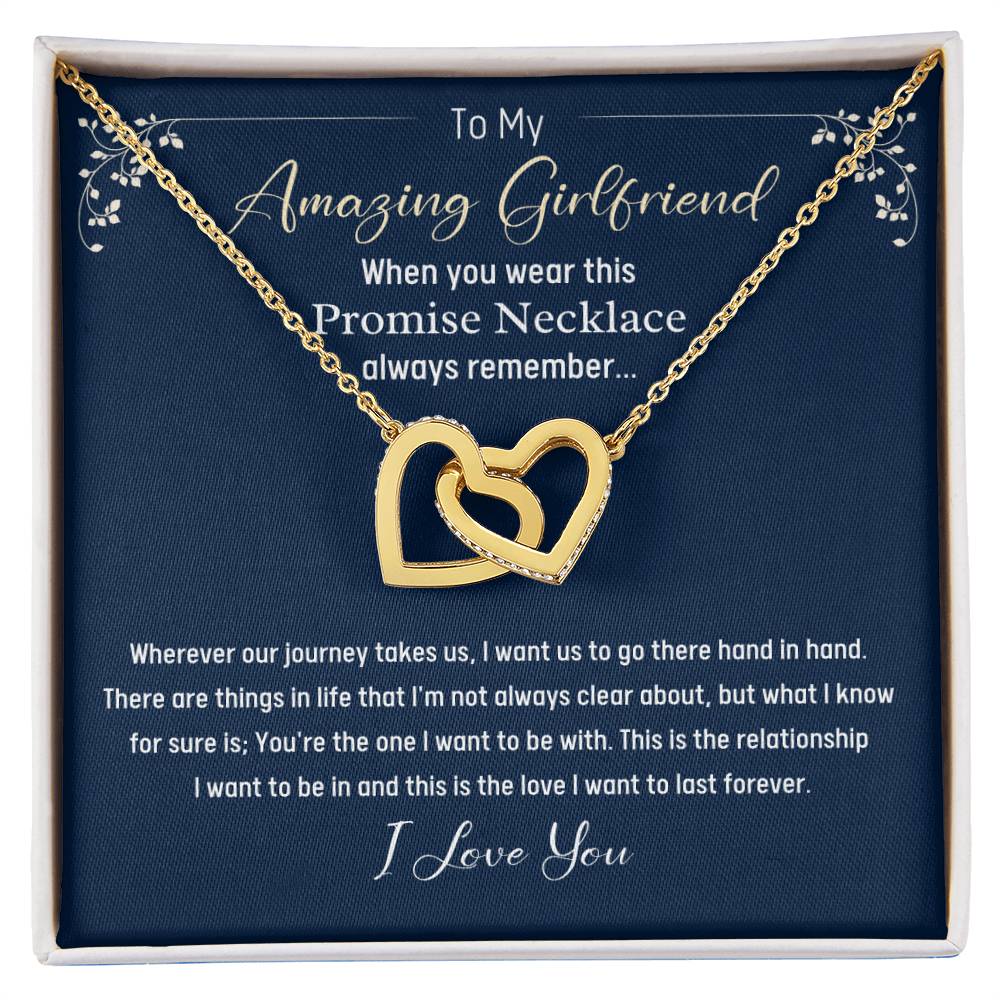 To My Amazing Girlfriend-Promise Necklace-Interlocking Hearts