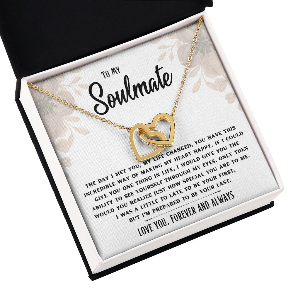 Soulmate-Prepared to be your last- Interlocking Hearts necklace