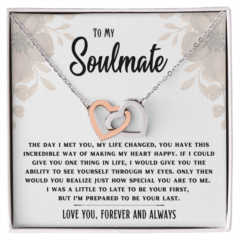 Soulmate-Prepared to be your last- Interlocking Hearts necklace