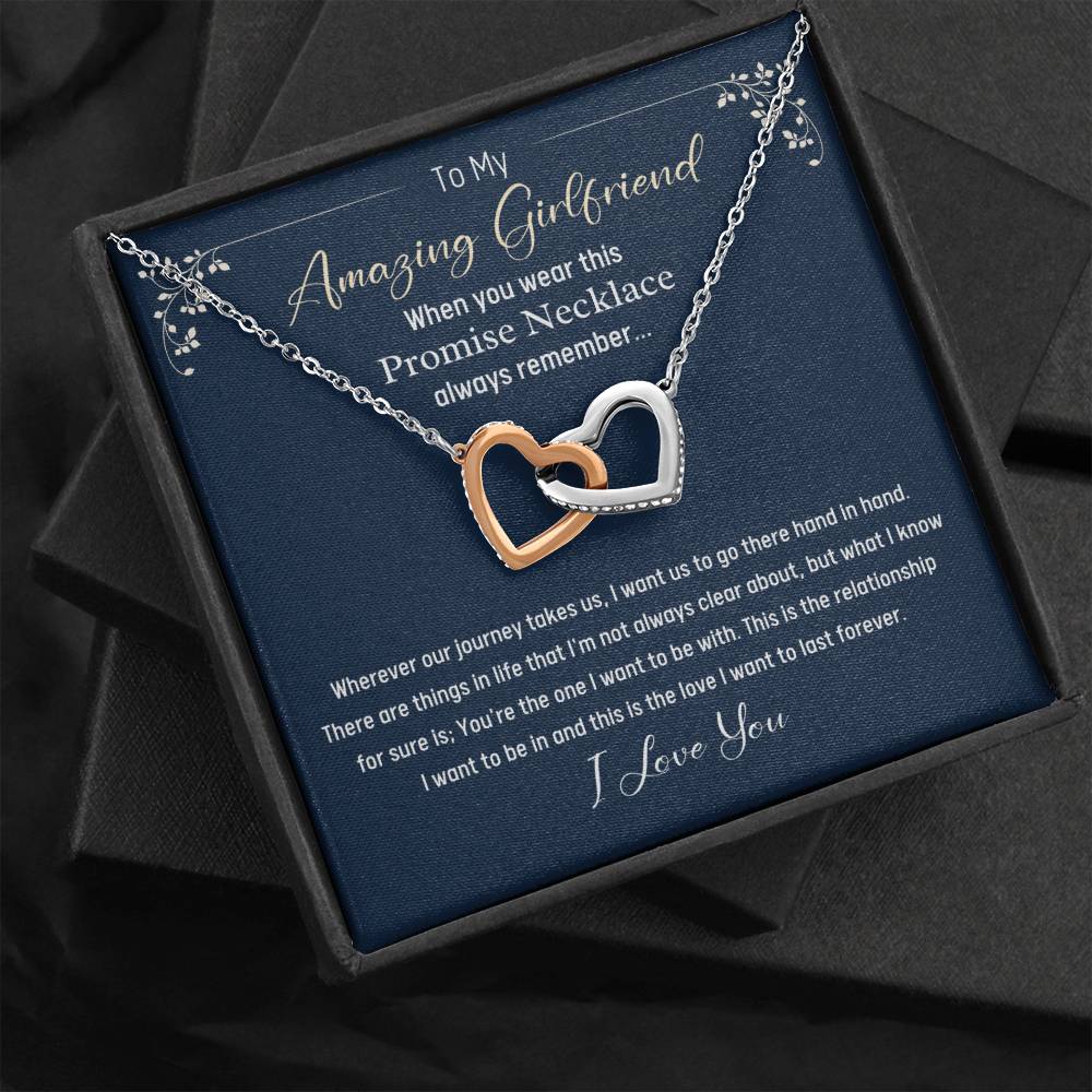 To My Amazing Girlfriend-Promise Necklace-Interlocking Hearts