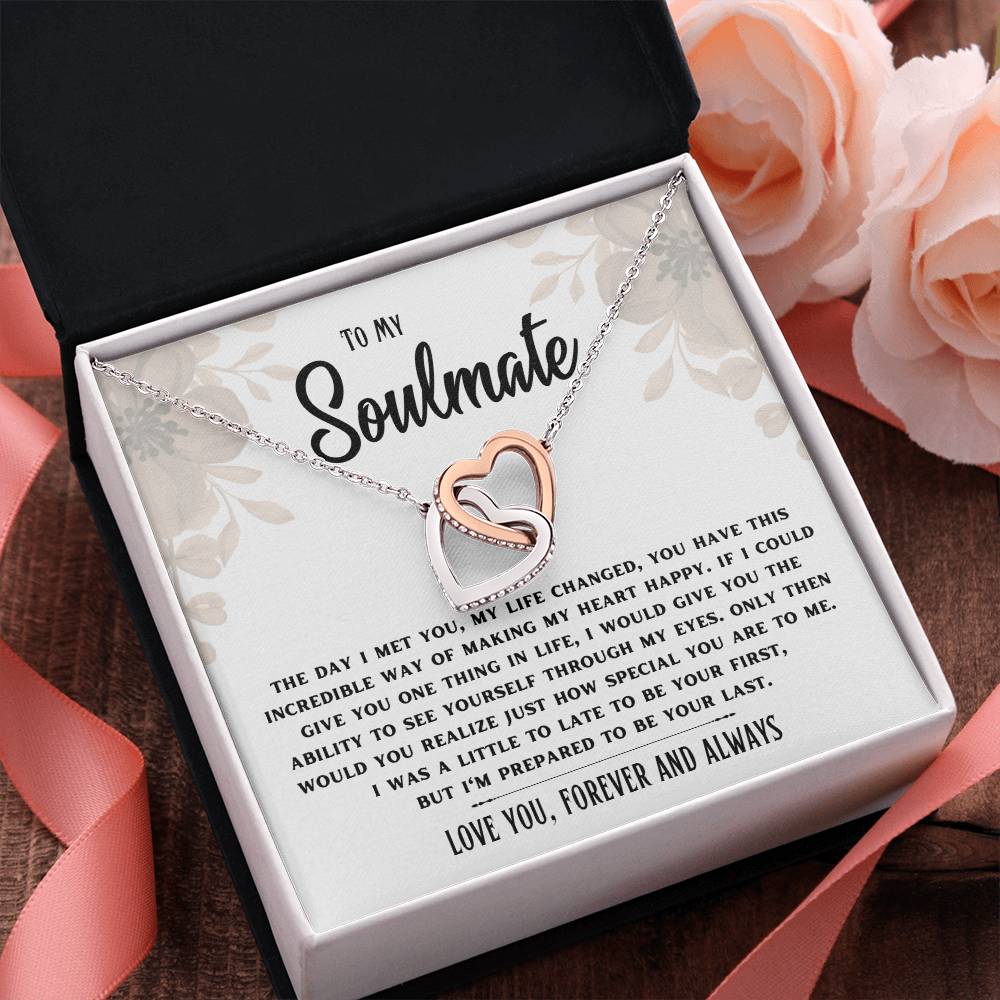 Soulmate-Prepared to be your last- Interlocking Hearts necklace