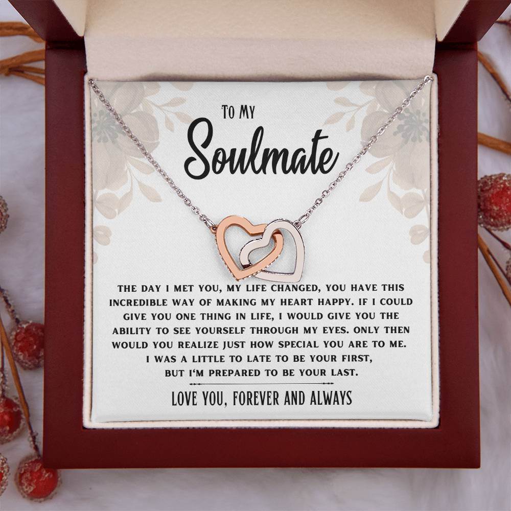 Soulmate-Prepared to be your last- Interlocking Hearts necklace