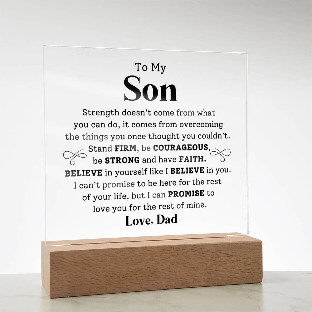 To My Son- Stand Firm- Graphic Square Acrylic Plaque