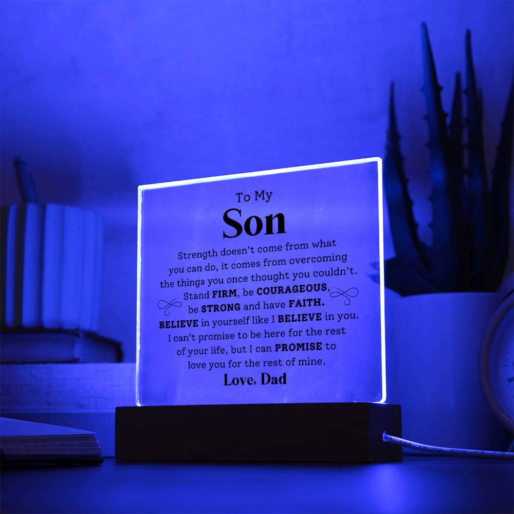 To My Son- Stand Firm- Graphic Square Acrylic Plaque