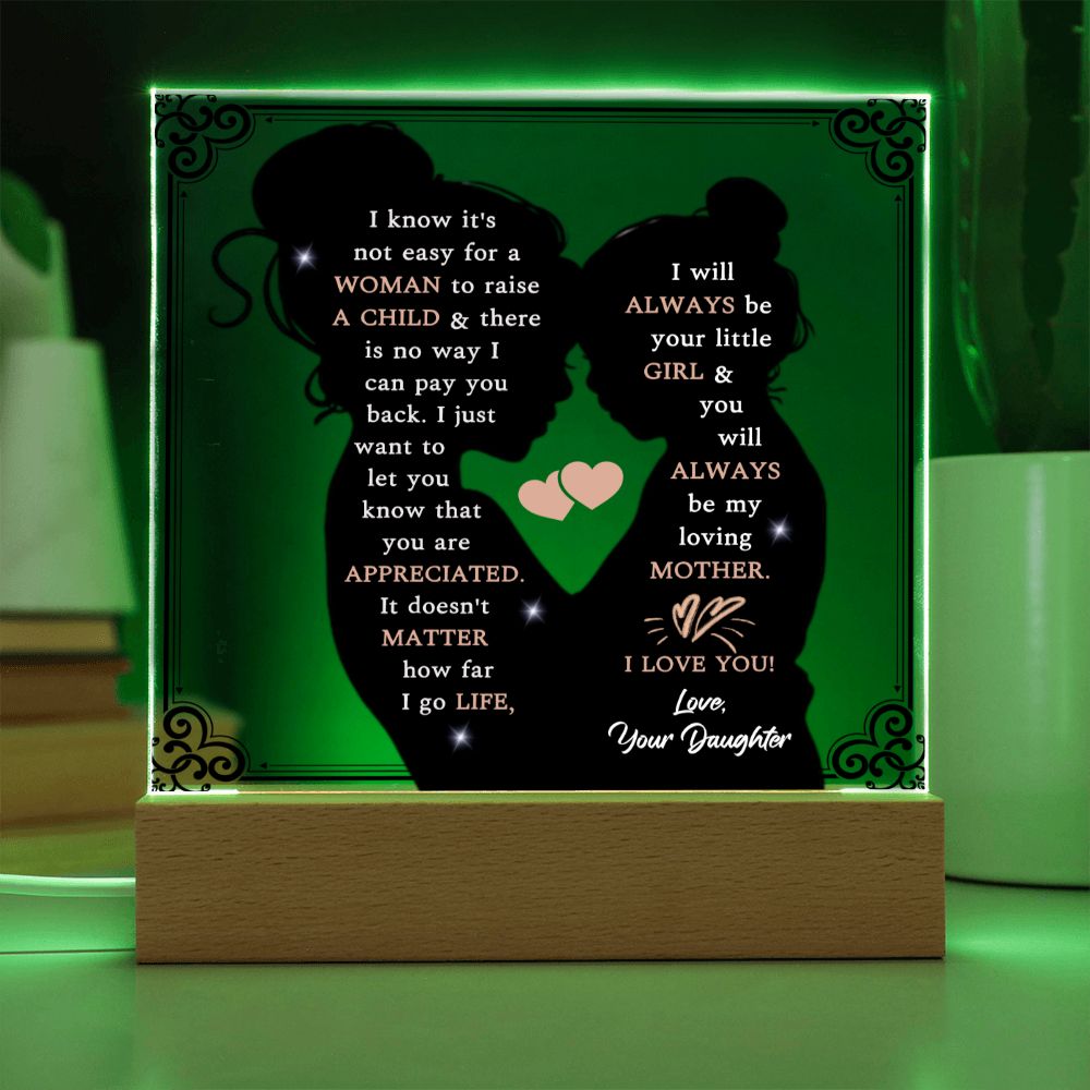 Always be my Loving Mother-Square Acrylic Plaque