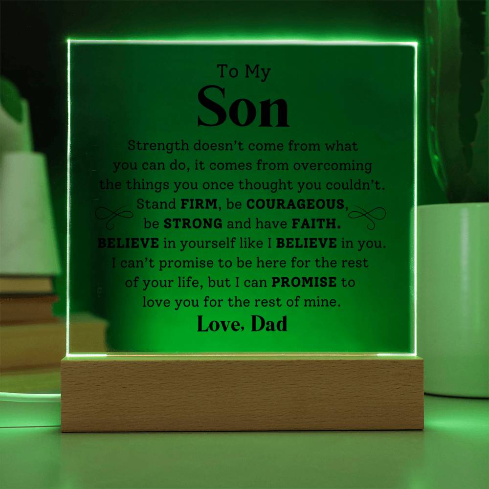 To My Son- Stand Firm- Graphic Square Acrylic Plaque