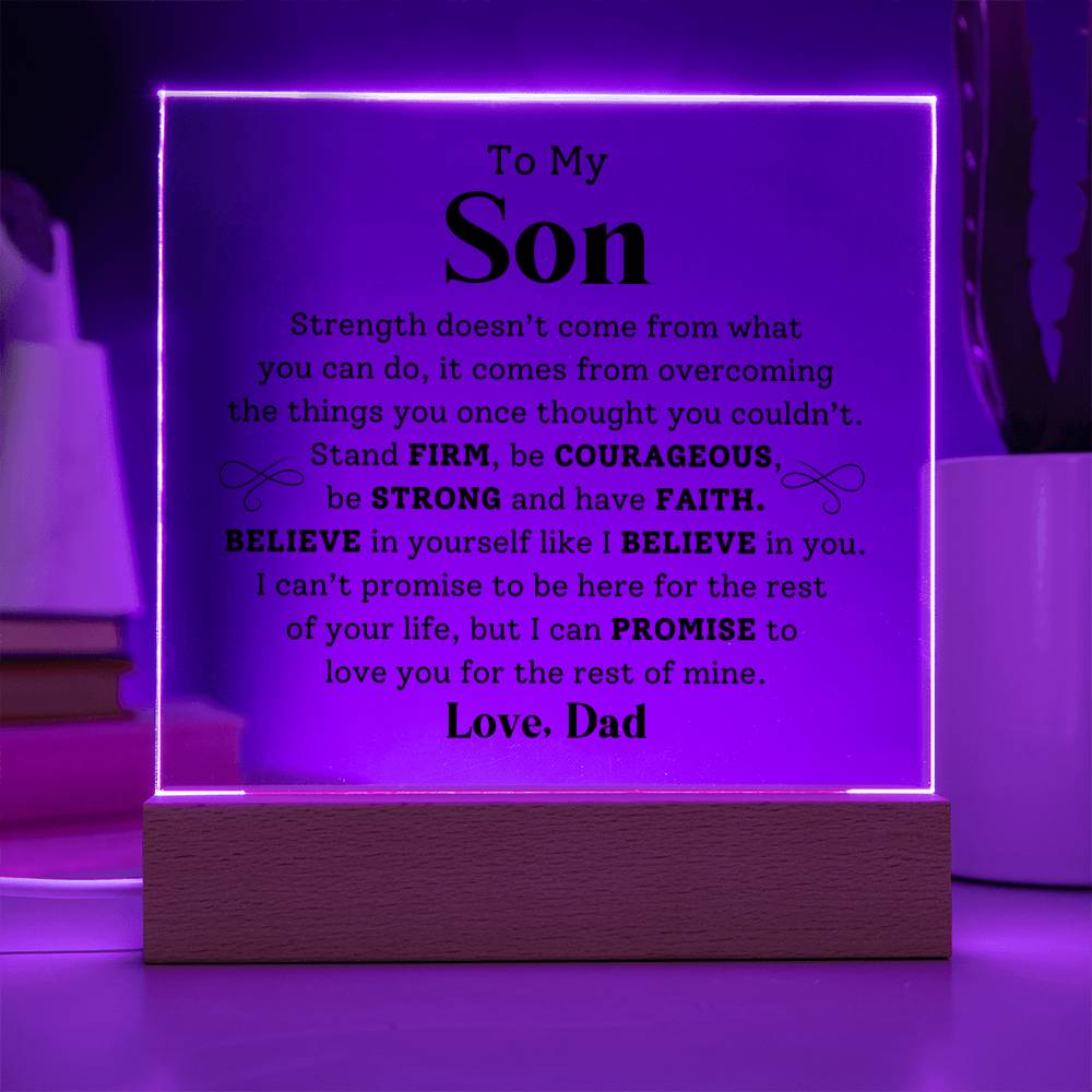 To My Son- Stand Firm- Graphic Square Acrylic Plaque