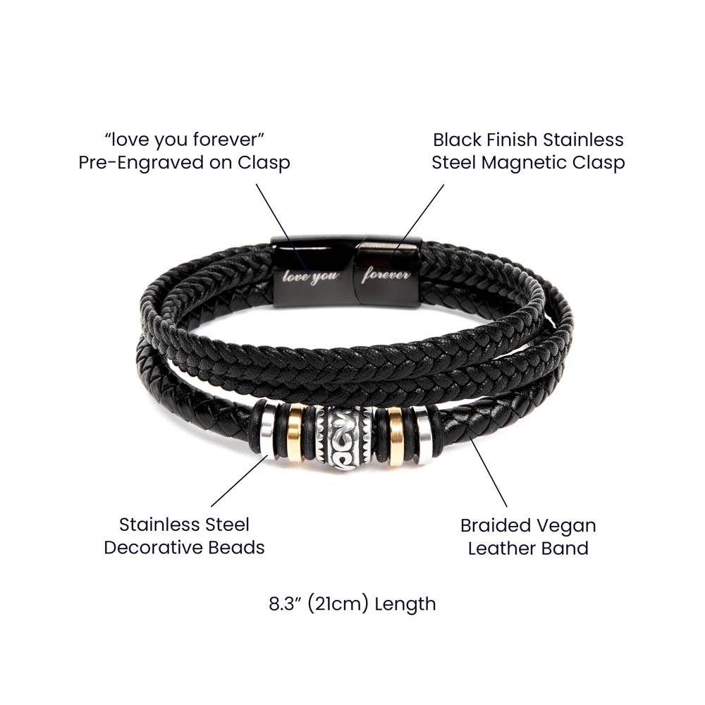 To My Amazing Boyfriend- Beautiful Journey- Love you forever leather bracelet