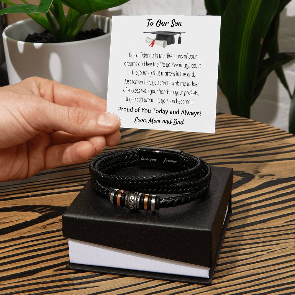 To Our Son-If You Can Dream it- Love You Forever Leather Bracelet