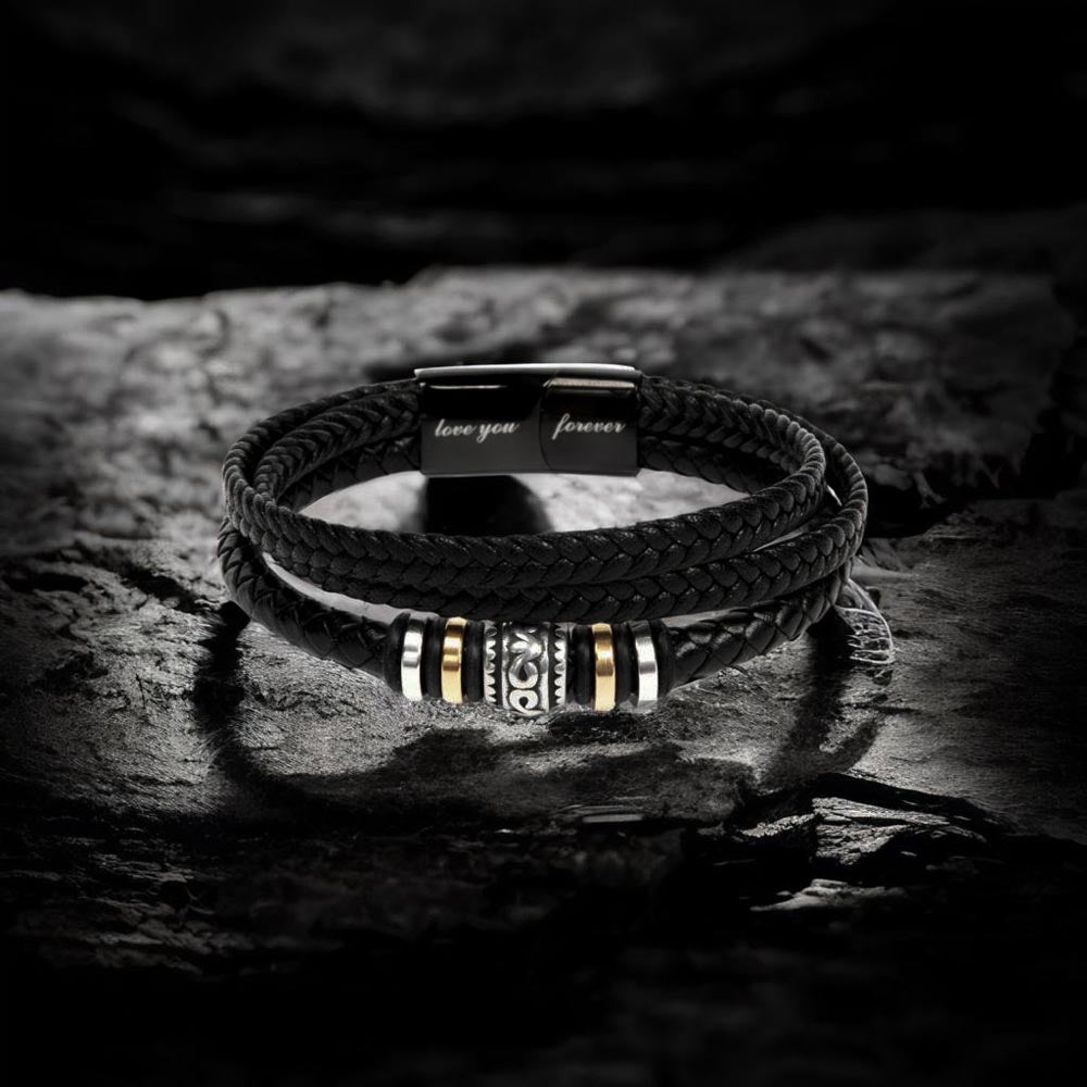 To My Amazing Boyfriend- Beautiful Journey- Love you forever leather bracelet