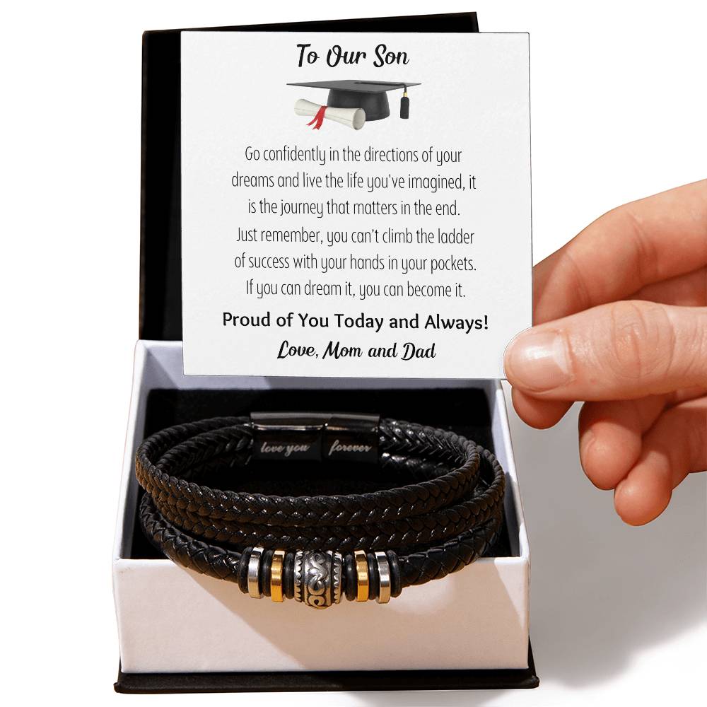 To Our Son-If You Can Dream it- Love You Forever Leather Bracelet