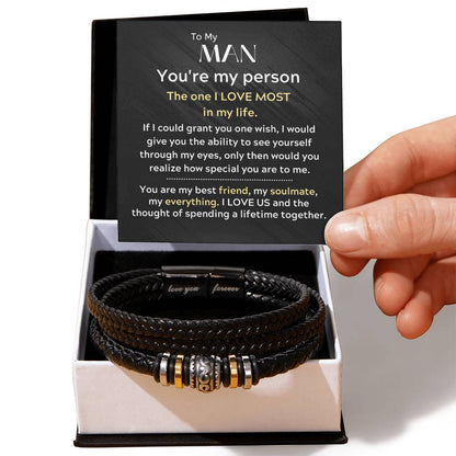 To My Man- You're My Person-Men's Love You Forever Bracelet