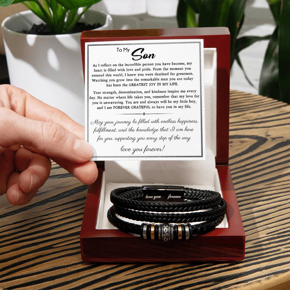 To My Son- Mens Love You Forever Bracelet