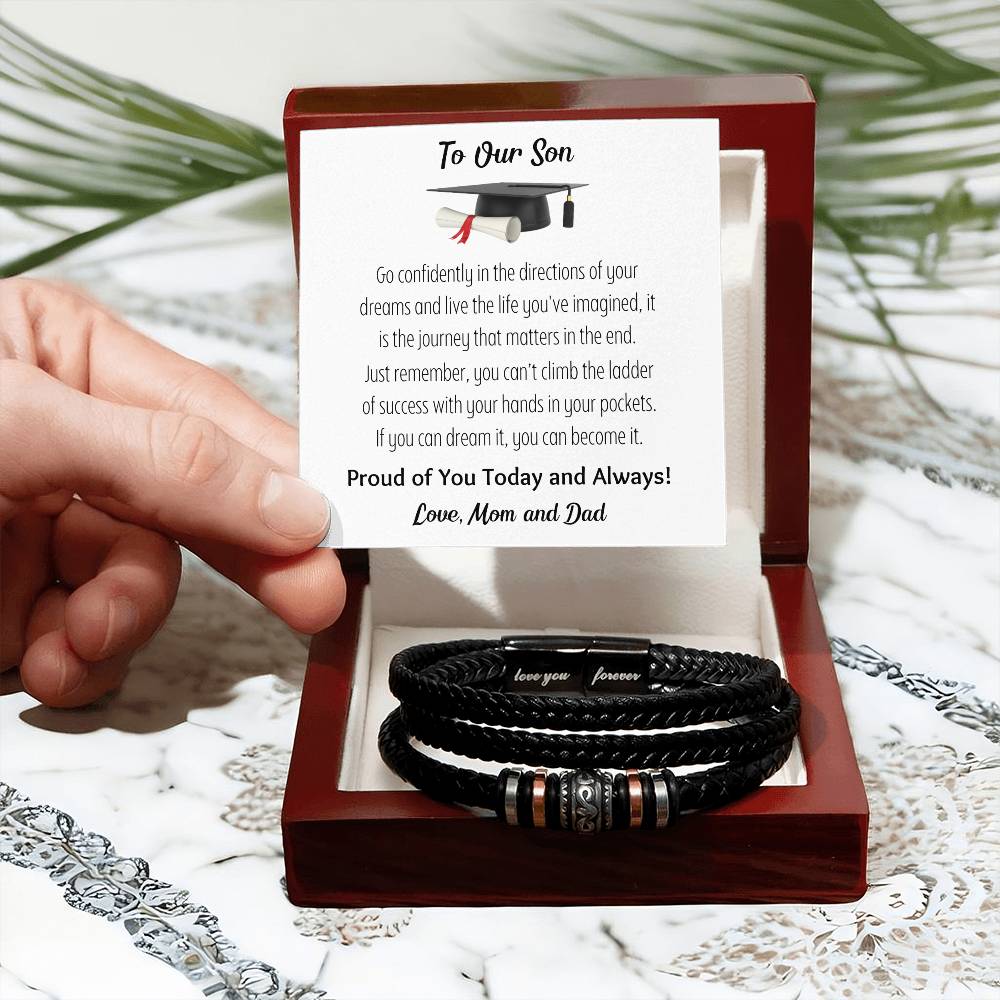 To Our Son-If You Can Dream it- Love You Forever Leather Bracelet