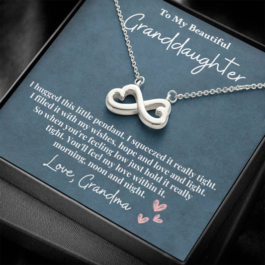 To My Beautiful Granddaughter- Squeezed- Endless Love Necklace