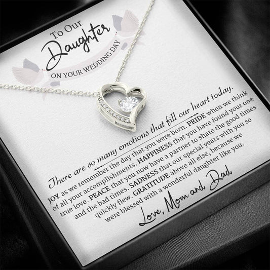 To Our Daughter- On Your Wedding Day- Forever Love Necklace