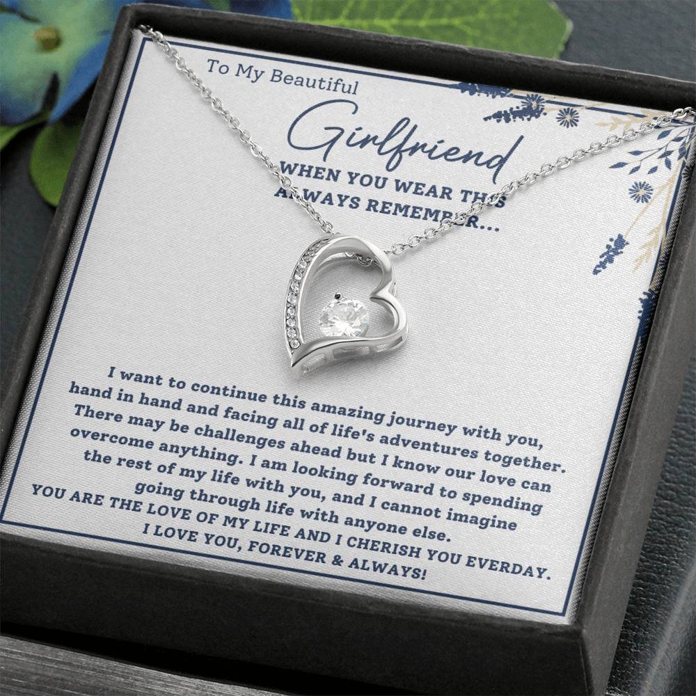 To My Beautiful Girlfriend-Hand in Hand-Forever Love Necklace