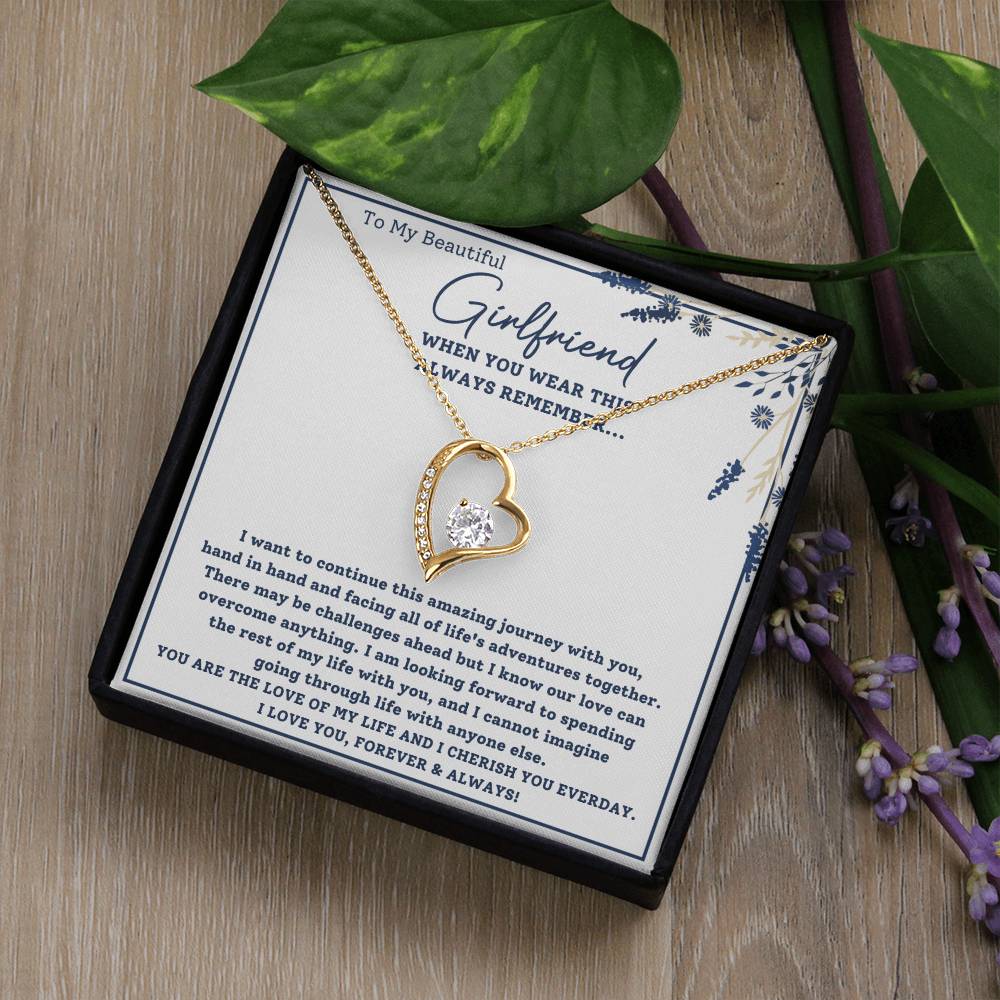 To My Beautiful Girlfriend-Hand in Hand-Forever Love Necklace