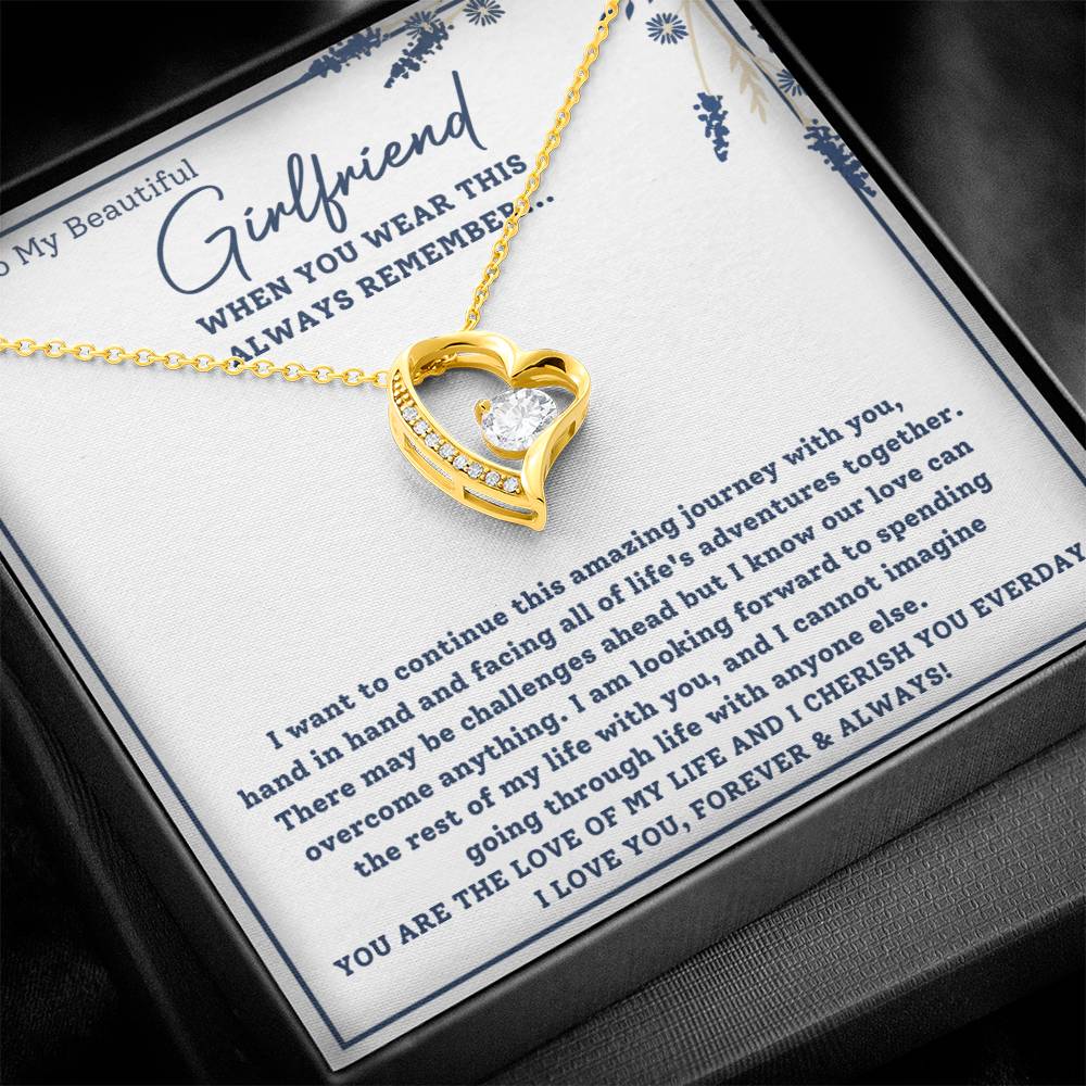 To My Beautiful Girlfriend-Hand in Hand-Forever Love Necklace