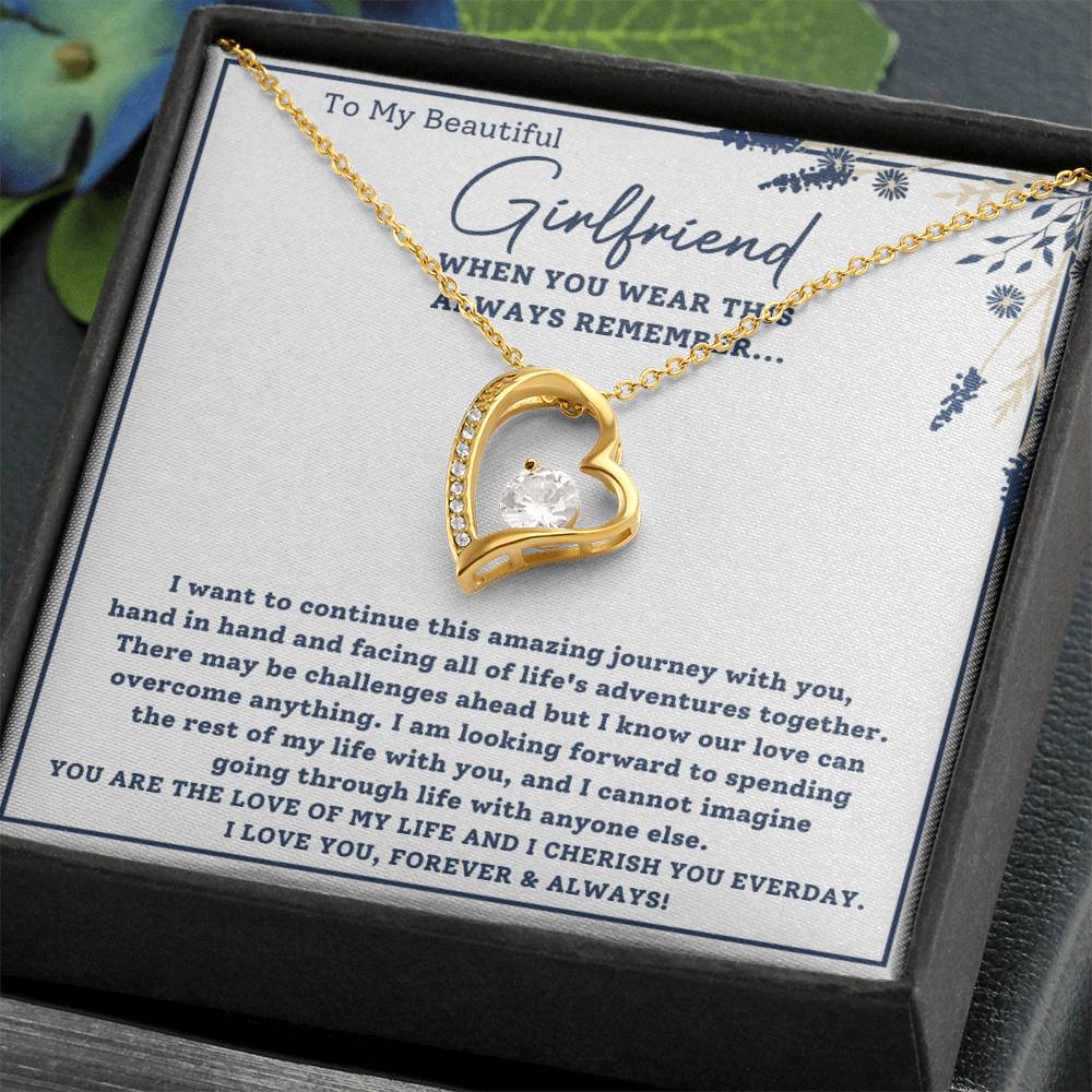 To My Beautiful Girlfriend-Hand in Hand-Forever Love Necklace