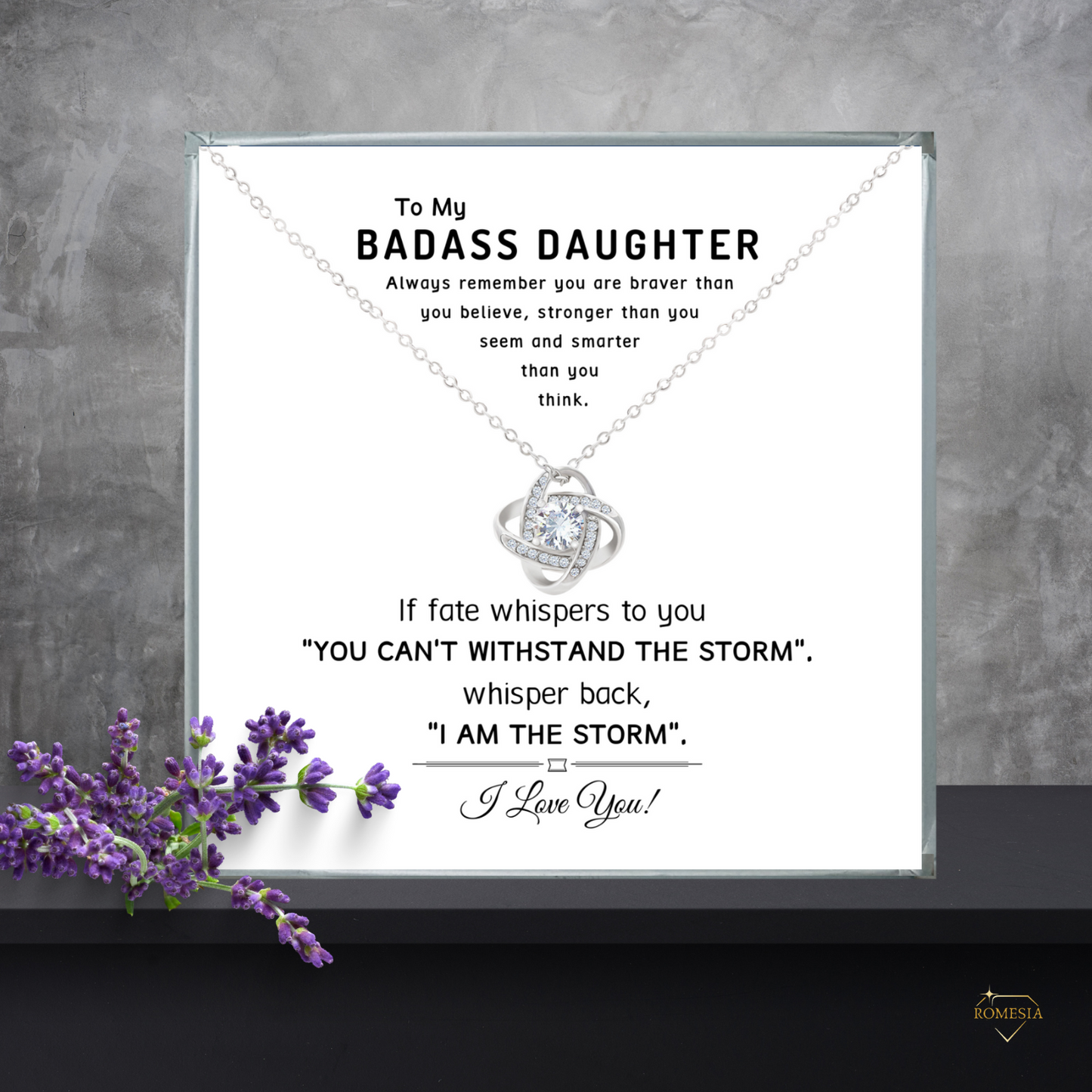 To My Badass Daughter- Love Knot Necklace