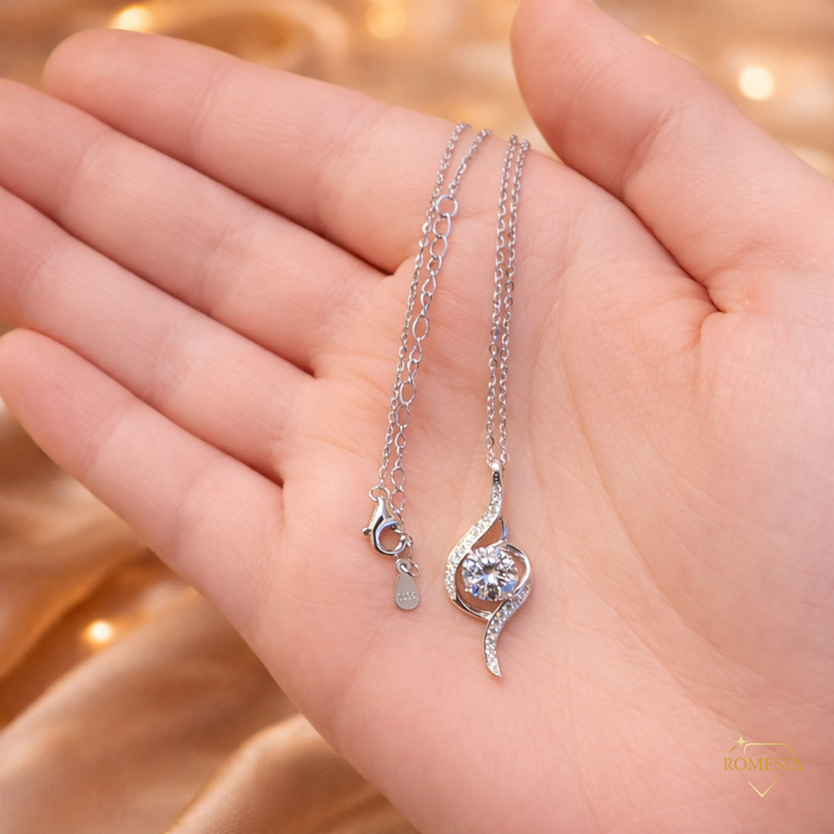 Daughter- Proudest Moment Mom- 925 Sterling Silver Adoring Love Necklace