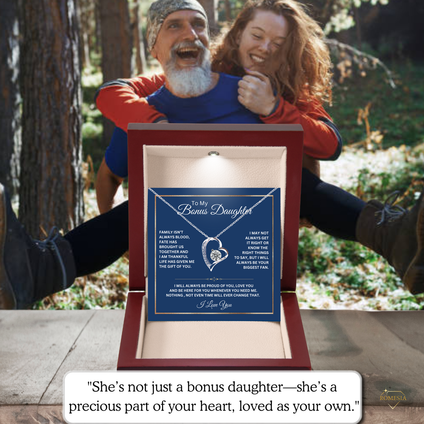To My Bonus Daughter-Fate has brought us together-Forever Love Necklace