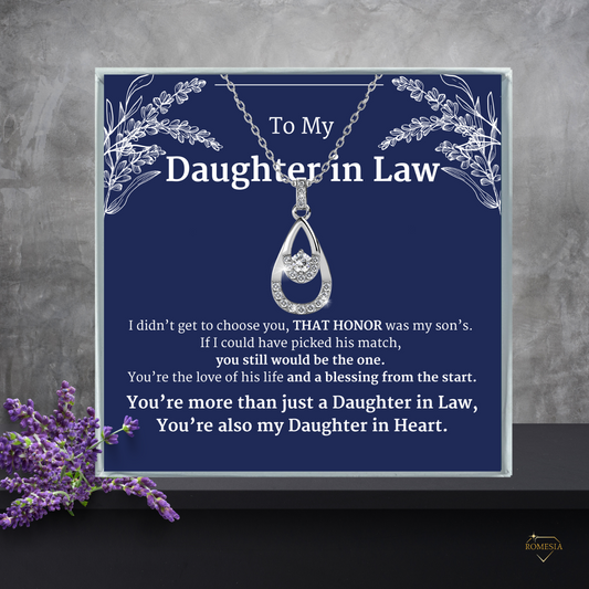 To My Daughter In Law- Daughter In Heart- Twilight Teardrop Necklace