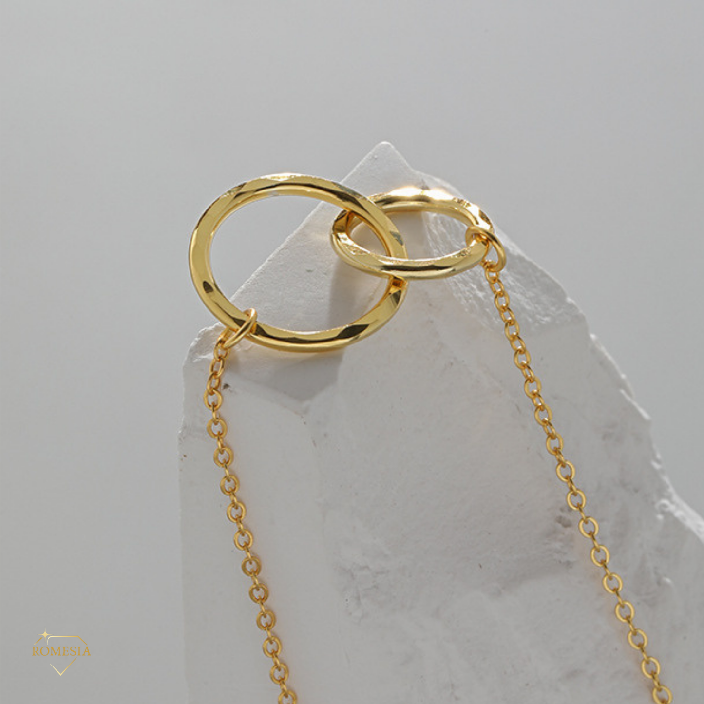 Father and Daughter Sterling Silver Double Ring Pendent