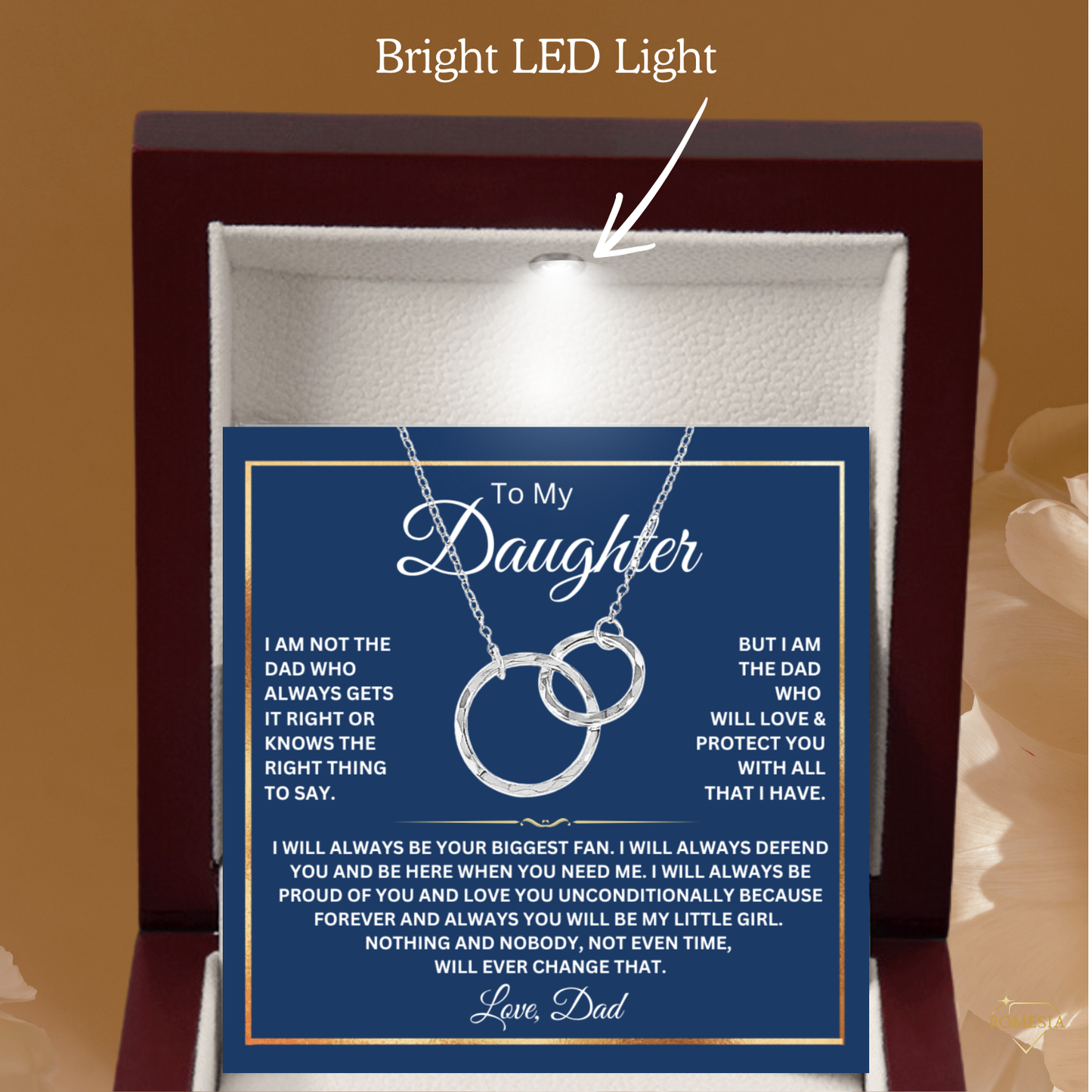 Father and Daughter Sterling Silver Double Ring Pendent