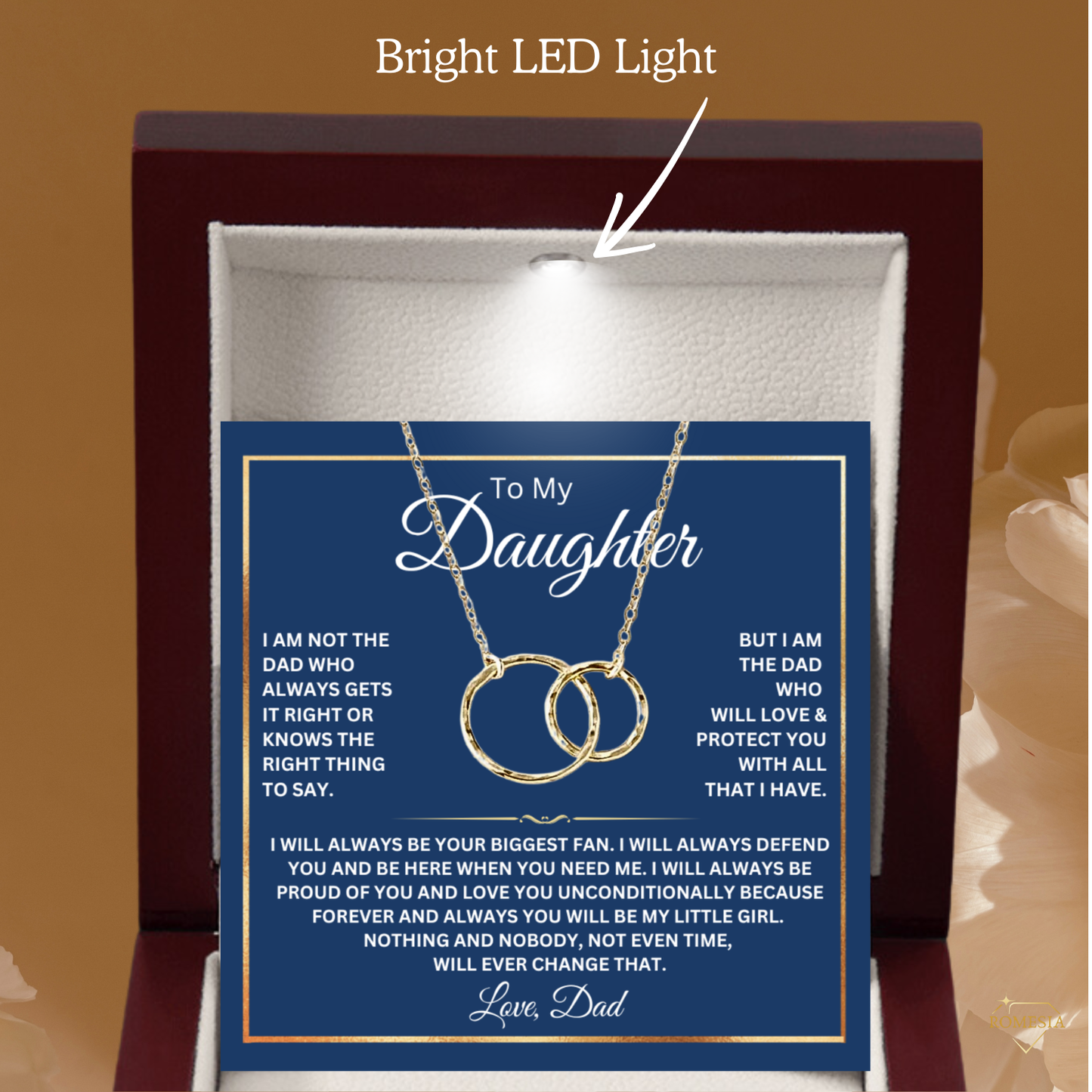 Father and Daughter Sterling Silver Double Ring Pendent